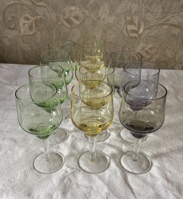 каменные столешницы: Фужеры "Гусь Хрустальный" Состояние всех идеальное! 3 цвета по 11 штук — 9