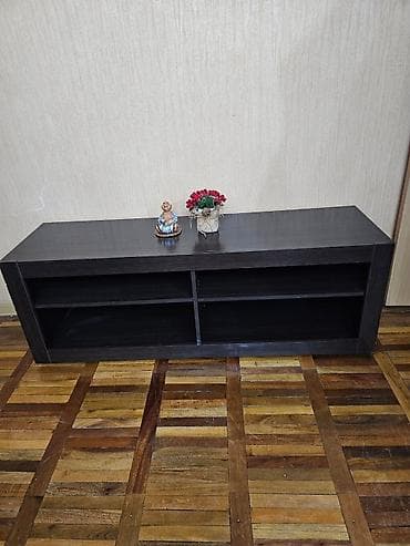буу мебелдер: Телевизордун шкаф жана стенди, Полго орнотулма, МДФ, Өзү алып кетүү, түсү - Күрөң — 6