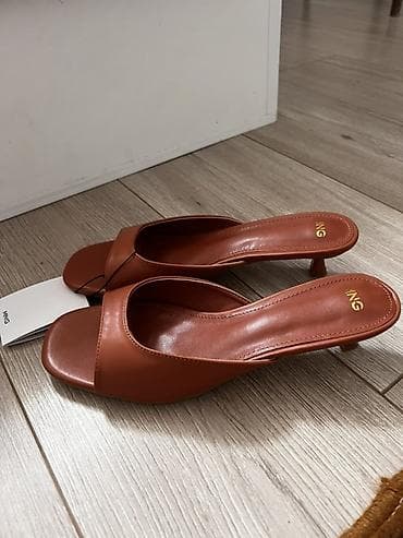 туфли mango: Сабо, 38, Mango, Новый, цвет - Коричневый, Самовывоз, Платная доставка — 1