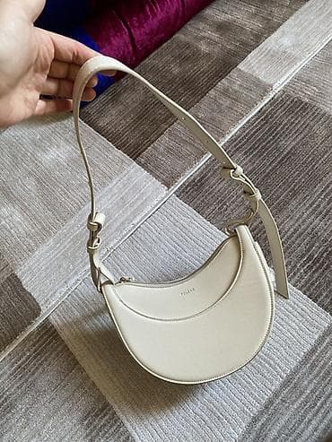 pull and beer: Сумка Polène – модель в форме полумесяца, молочный (кремовый) цвет. - — 2