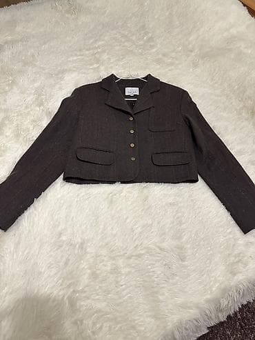Личные вещи: Укороченный жакет KAILUNA brand, размер S. - Цвет: темно‑коричневый — 2