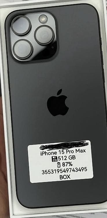 pixel 5: IPhone 15 Pro Max, 512 ГБ, Black Titanium, Коробка, 87 % — 1