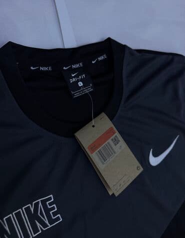 найк nike: Мужская футболка, L, Nike, Новый, цвет - Черный, Самовывоз — 2