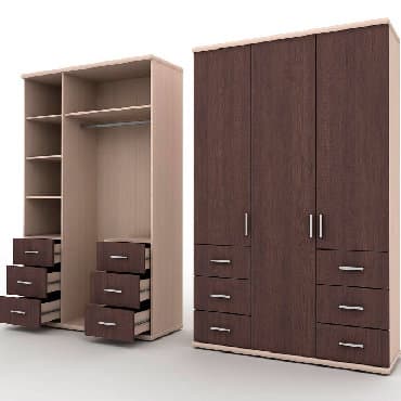 гардеробный шкаф для одежды: Шкаф 3-х створчатый с ящиками На заказ и в наличии Размеры: длина 1,2 — 1