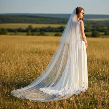 свадебные платья в бишкеке цены: Свадебный аксессуар, Фата, Новый, цвет - Бордовый — 1