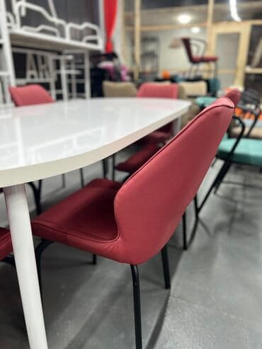 мебель бишкек столы и стулья фото цены: Кухонный стол и стул, Новый, В рассрочку, Бесплатная доставка, цвет - Красный — 2