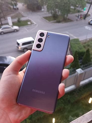Samsung Galaxy S21, Колдонулган, 128 ГБ, түсү - Кызгылт көк, 2 SIM