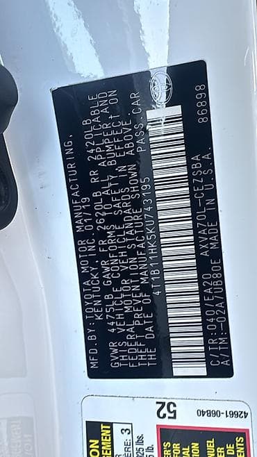 tur: Toyota Camry: 2019 г., 2.5 л, Автомат, Бензин, Седан — 3