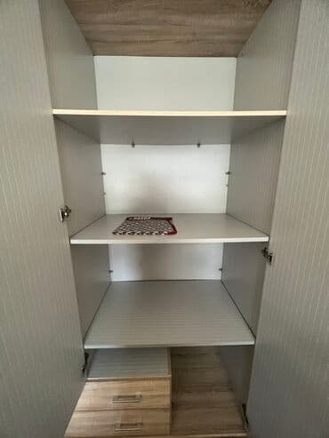 кровать в рассрочку: Спальный гарнитур, Б/у, Шкаф, Двуспальная кровать, С матрасом, МДФ, Платная доставка, Самовывоз, цвет - Бежевый — 4