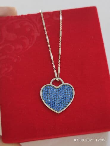 купить свадебное платье недорого: Колье Сердечко Серебро пробы 925 Длина 50 см Цена 2200сом Есть — 2