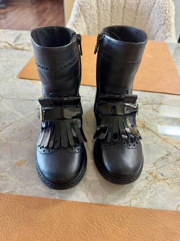 размер 28: Черные итальянские сапожки на девочку. 28 размер. Натуральная кожа — 2