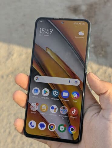 я ищу телефон: Poco F3, Б/у, 128 ГБ, цвет - Голубой, 2 SIM — 2