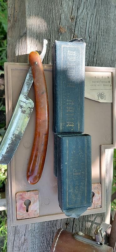 кастум шым: Бритва опасная «Кама» в фирменном футляр. - Классическая складная — 1