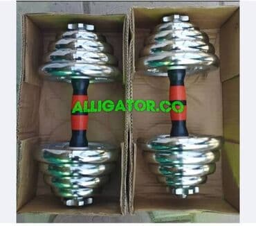 настольные теннисные ракетки: Комплект из двух хромированных разборных гантелей 15/15 кг. У каждой — 1