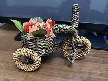 Декоративная композиция «Велосипед с корзинкой» - Ручная плетёная