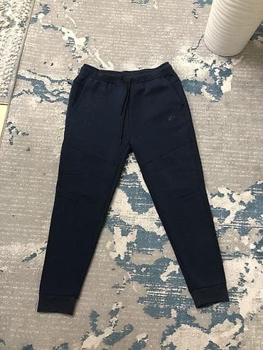 найк тек флис: Nike Tech fleece (низ) - Цвет: темно-синий (navy) - Фасон: зауженные — 1