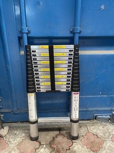 Готовые перила: Телескопическая стремянка, Высота: До 2 м, Новый, Материал: Алюминий — 8