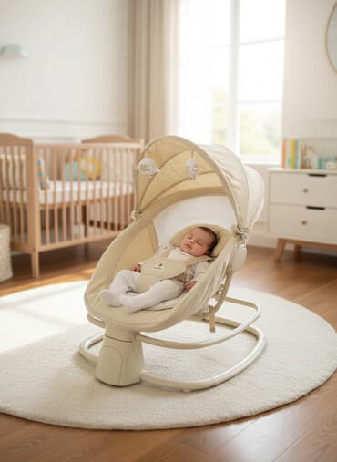 электрические матрасы и одеяла: Детский шезлонг, Новый, Электронная, Пластик, цвет - Бежевый — 8