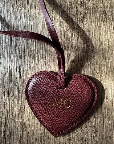 my size: Персонализированные кожаные брелоки‑подвески в форме сердца - — 3