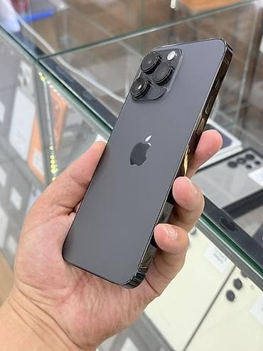 телф: IPhone 14 Pro Max, Б/у, 128 ГБ, Black Titanium, Коробка, 89 % — 2