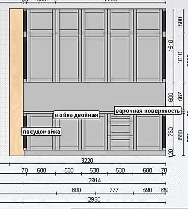 small table: Кухонный гарнитур, цвет - Серый — 7