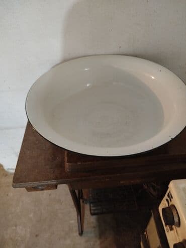 посуда из нержавейки: Эмалированный таз (миска) классической формы. - Материал: сталь с — 1