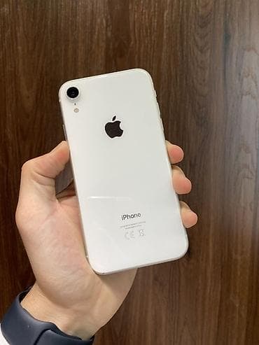 iohone x: IPhone Xr, Б/у, 64 ГБ, Белый, Защитное стекло, Чехол, 100 % — 1
