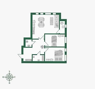 Продажа квартир: 3 комнаты, 88 м², Элитка, 8 этаж, Готовая ПСО (под самоотделку) — 2