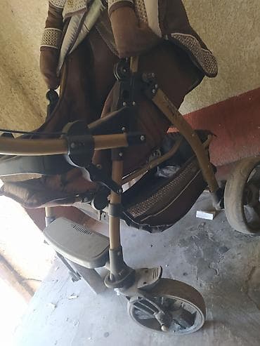 Коляскалар: Детская коляска прогулочная, коричнево-бежевый текстиль.Адамекс — 2