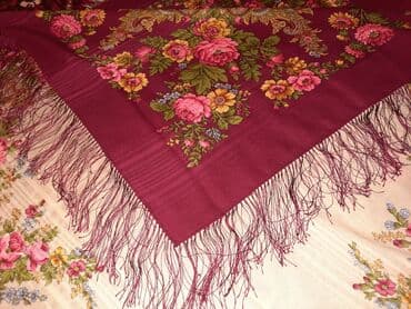 брендовая мужская одежда бишкек: Платок, Павловопосадский, Лето, Шерсть, С бахромой — 4