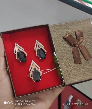 свадебные наборы ручной: Серебро напыление золото 925 пробы Камни Черный Агат Размеры имеются — 1