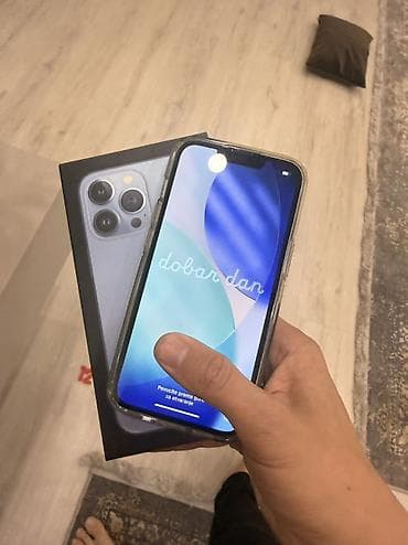 ipad 2: IPhone 13 Pro, Б/у, 128 ГБ, Голубой, Чехол, 85 % — 1