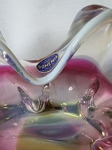 Паркет: Стеклянная ваза-блюдо Bohemia, художественное стекло - Производитель — 8