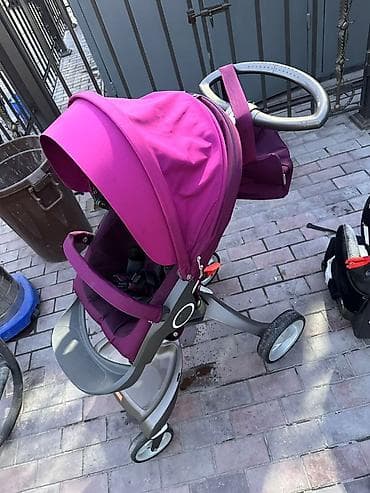 Коляски: Коляска, Stokke, цвет - Фиолетовый, Б/у — 3