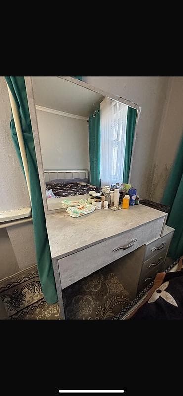 спалный горнитур: Спальный гарнитур, Б/у, Двуспальная кровать, Кыргызстан, Дерево, Самовывоз, цвет - Серый — 8