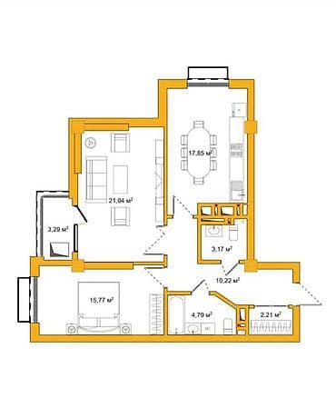 batir service: 2 комнаты, 78 м², Элитка, 12 этаж, Готовая ПСО (под самоотделку) — 2