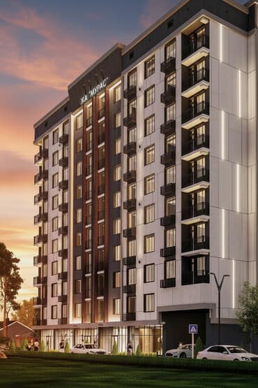 квартира без хозайин: Строится, Элитка, 1 комната, 45 м² — 1