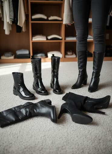 женские зимние сапоги из натуральной кожи и меха: Женские осенне‑зимние сапоги и ботильоны — набор из нескольких пар — 8