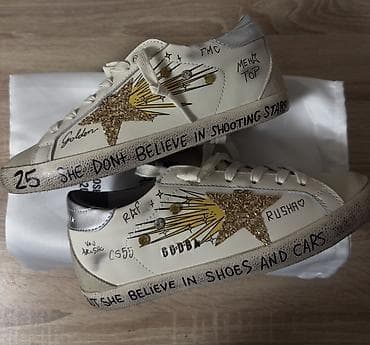 военный обувь: Кроссовки Golden Goose (GGDB) с фирменной звездой на шнуровке. - — 3