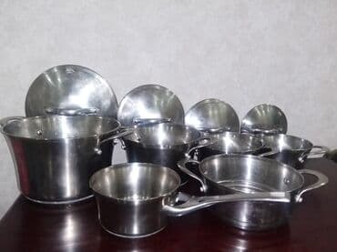 Набор кастрюль BergHOFF из нержавеющей стали. Состав: - Кастрюли