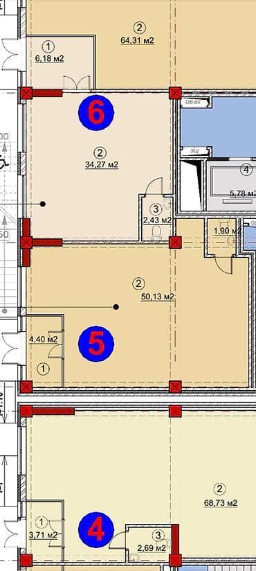 участ: Продажа магазинов В жилом доме, 58 м², Готовая ПСО (под самоотделку), Отдельный вход, 1 этаж — 2