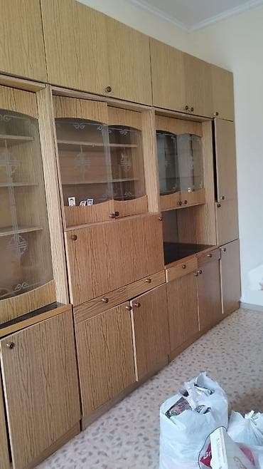 пластиковые стены: Стенка-шкаф, Тип стенки-шкафа: Модульная, Для зала, Особенности: Для хранения посуды — 1