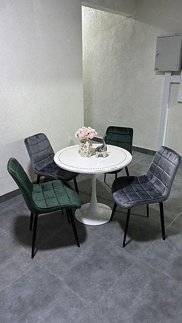 Кухонный стол и стул, цвет - Белый