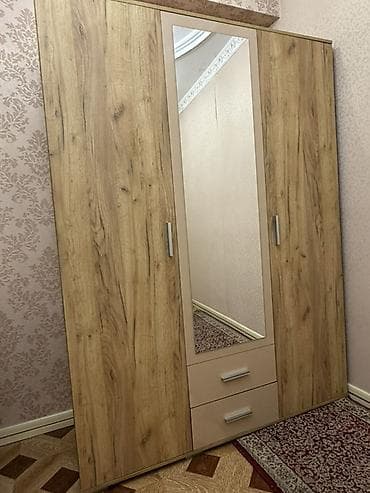 Текчелер, стеллаждар, секичелүү койгучтар: Шифоньерлер, кийидер үчүн шкафтар, Колдонулган, Түз, МДФ — 1