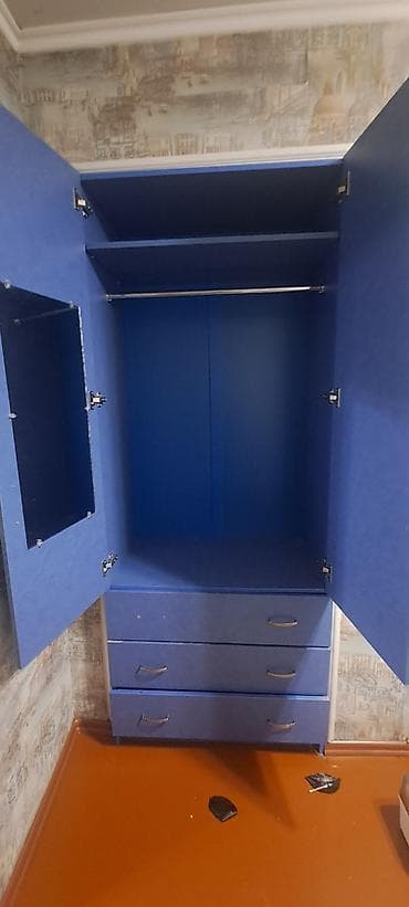 сундук металлический: Шифоньер, шкаф для одежды, Прямой, ЛДСП — 3