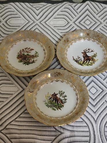 посуда для меда бишкек: Набор столовых тарелок из тонкого фарфора с охотничьей тематикой — 5