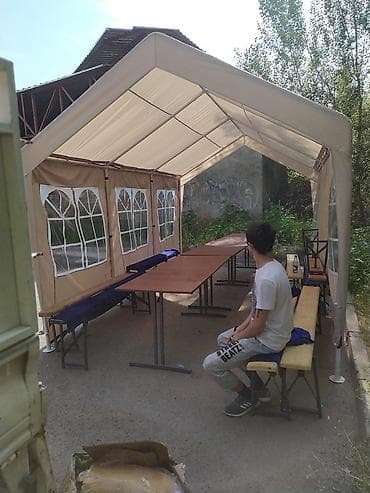 чон: Боз үйлөрдү ижаралоо, Каркасы Жыгач, 85 баш, Казан, Идиш-аяк, Полу менен — 9