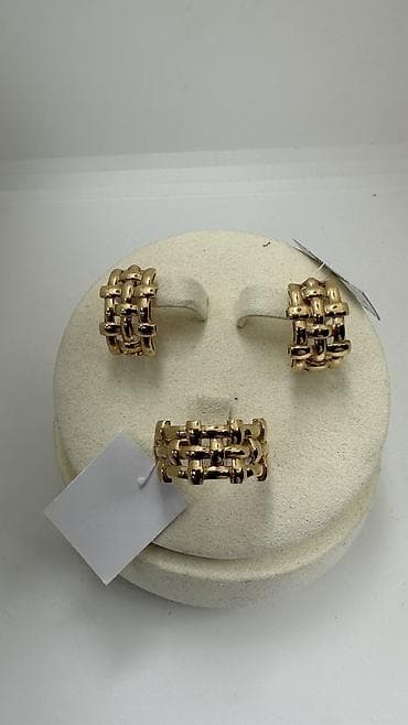 хлорное железо: Набор украшений, Проба 585, Новый, Цвет металла: Розовый — 2