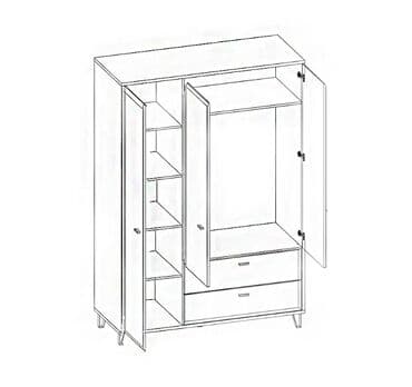 шыфонеры: Грэйс Шкаф SZF3D2S, дуб наварра/графит, БРВ Брест Большой — 2
