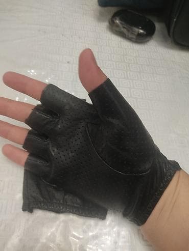 перчатки кожа: Перчатки, варежки, Унисекс, Б/у, цвет - Черный — 4
